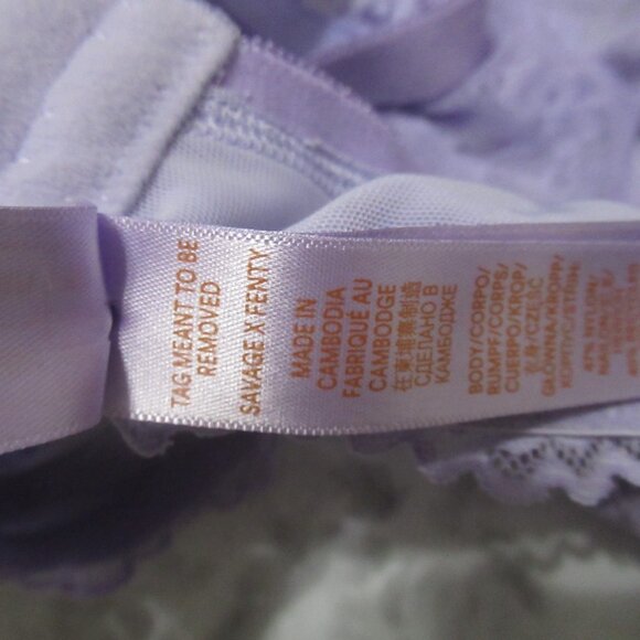 Fenty Savage 40DD Purple Sheer Lace Bra Underwire Back Closure - Picture 7 of 7